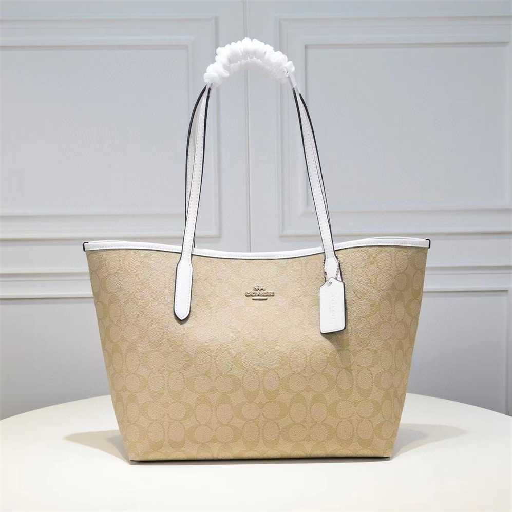

Luxury Handbags sale 2023 Olay New Women's Bag Double Sided Tote Fashion Versatile Classic Old Flower Mommy Shopping, White presbyopia