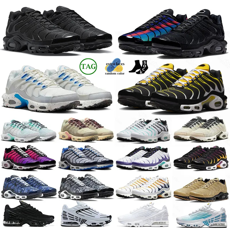 

tn plus terrascape 3 tns running shoes men women Triple Black White Green Tan Burgund Unity Laser Blue Hyper Jade Batman trainers sports sneakers 36-47
