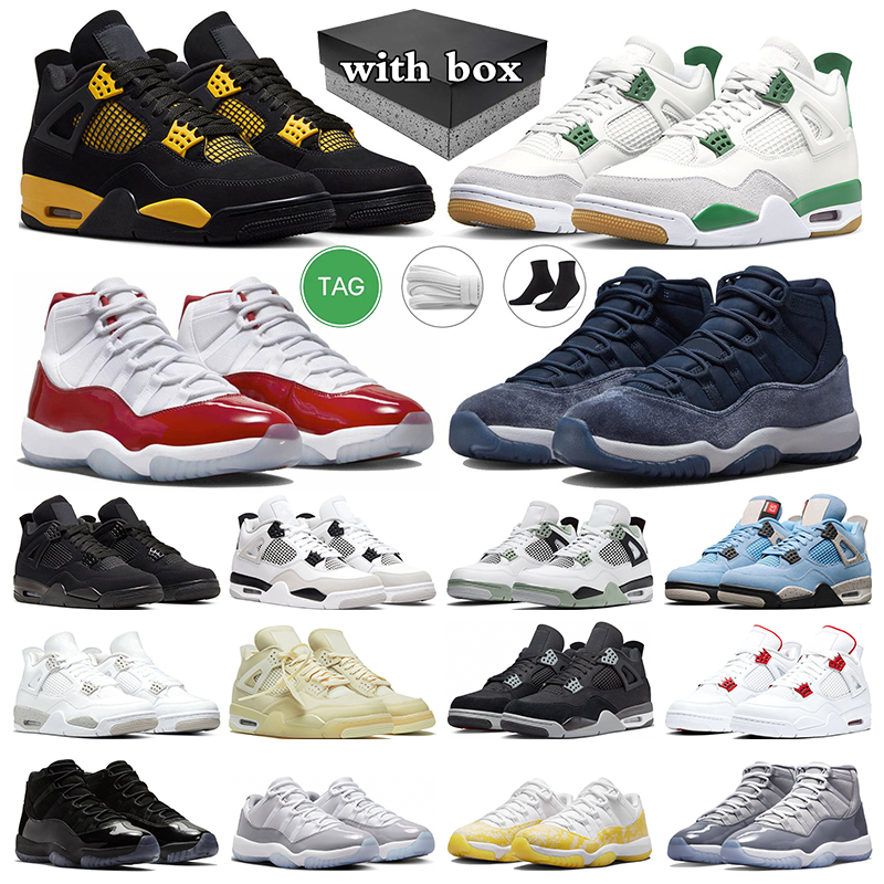 

Black Cat 4s Basketball Shoes 4 Pine Green Sail Seafoam Thunder Cherry 11s Midnight Navy Cap And Gown 11 Yellow Snakeskin mens trainers women sneakers sports, 40