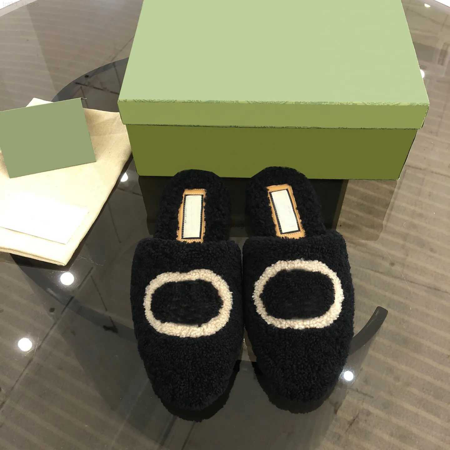 

Classic Designer G Women Fur Slippers Flat Premium Wool Ladies Sandals Blue Green Fashion Leisure Sandals Classics Warm Slipper 35-40