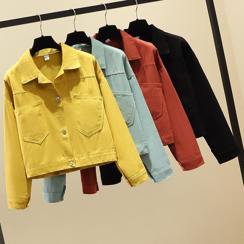 

Women's Jackets Denim Jacket Women's Plus Size 2023 Spring And Autumn Korean Style Fashion Harajuku Loose Cotton Casual Short, Turquoise