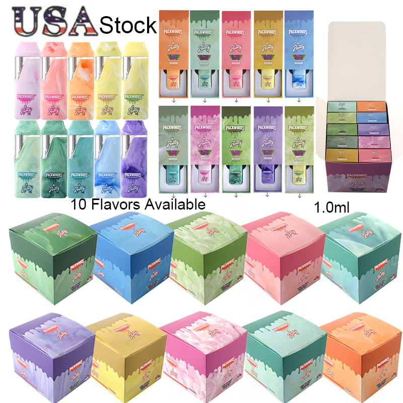 

Packwoods and Runty Disposable Vape Pens US Warehouse 1.0ml Runtz Rechargeable E Cigarettes Empty 380mAh Battery Starter Kit 1ml Vapes 1 Grams Dab Pen 10 Flavors