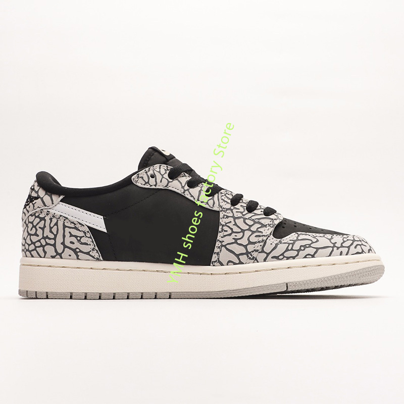 

Shoes Arrived Jumpman 1 1s Low Og Black Elephant Burst Crack Sneakers Cz0790-001