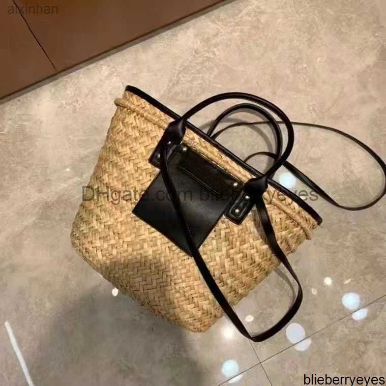 

Shoulder Bags Designer Jac Le Panier Soleil Straw Bag And Leather Basket Tote Shoulder Handbags Luxury Fashion Woven BagsHigh quality