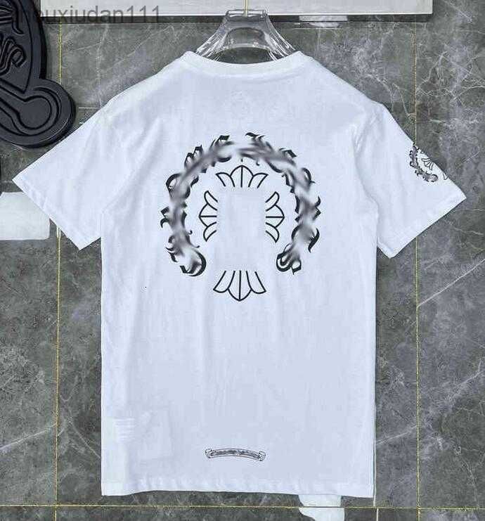 

2023 Fashion Mens Classic t Shirts Brand Top T-shirts Ch White Short Sweater Casual Embossed Letter Horseshoe Sanskrit Cross Pattern Designers, 1000