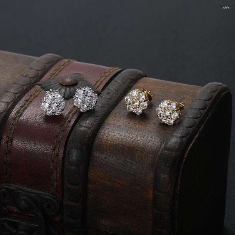 

Stud Earrings Hip Hop Bling Brass Fashion E036