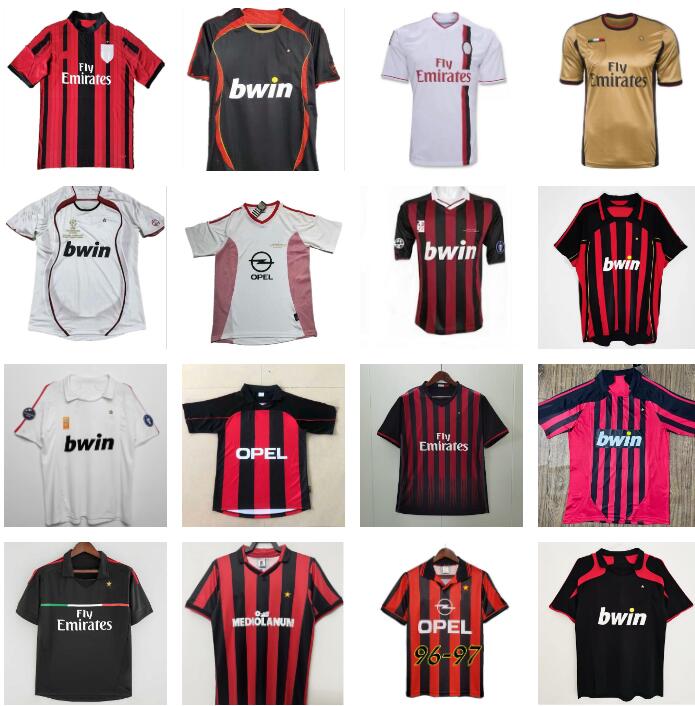 

1990 1991 AC MILANS Retro KAKA GILARDINO INZAGHI RONALDO Soccer JerseyS 1996 2002 2003 2004 2005 2006 2007 2009 2010 2014 Camiseta classic vintage football shirt