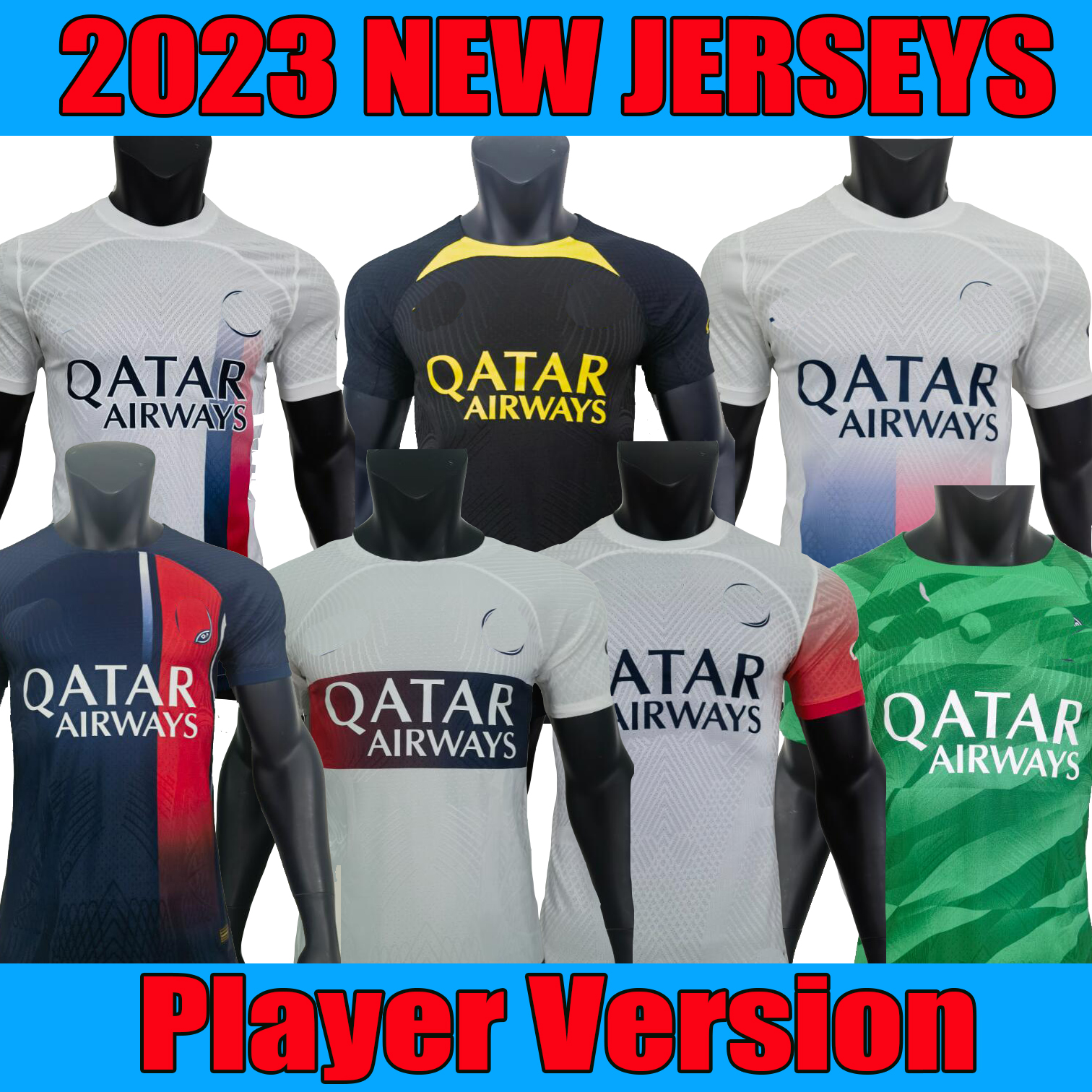 

men shirts PLAYER 30 10 MBAPPE 7 soccer jersey HAKIMI SERGIO RAMOS MESSIs psGS 23 24 Maillots football shirt 2023 2024 player version kit sets uniform enfants, Image player version