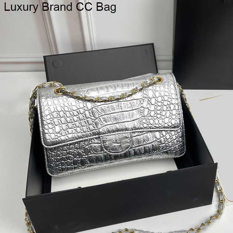 

Bags CC Alligator Shoulder Gold/Black/Silver Bags Calfskin Classic Double Flap GHW Metal Hardware Matelasse Chain Crossbody Dhoulder Pursde Fashion Handbag Luxu