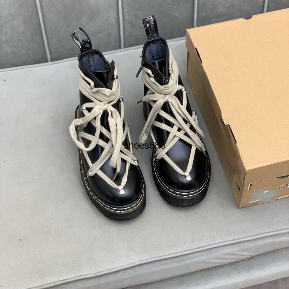 

Rick Designer Owen Boots Canvas High Top Shoes Platform Boot Men Women Shoe Black Lace Up Booties 03