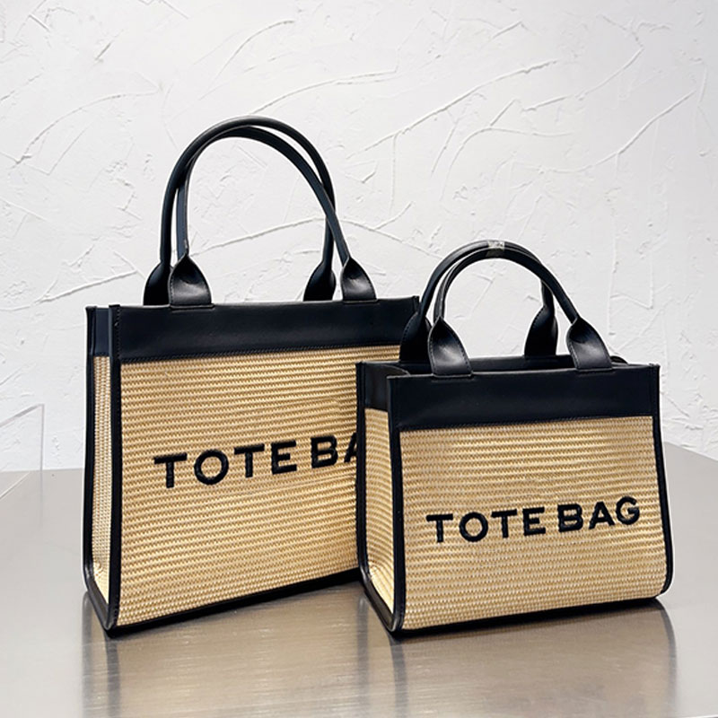 

Straw Woven Bag Beach Tote Bags Women Vacation Handbags Shoulder Crossbody Bags Fashion Letter Designer Handbag Adjustable Removable Nylon Strap Large Capacity