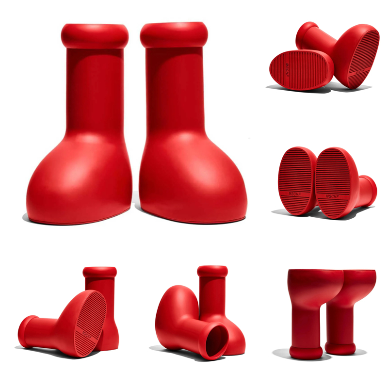 

Designer MSCHF Astro Boy Boots Mens Womens Thick Bottom Rubber Platform Rain Booties Oversized Boots Fashion Luxury Big Red Boot Women Knee Boots Men Big Size Shoe