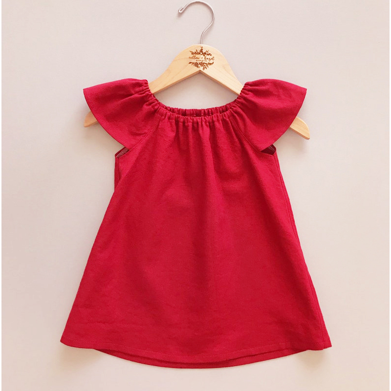 Girls Dresses Summer Toddler Baby Girls Dress Cotton Simple Girls Home Dress Solid Children Dresses Casual Kids Loose Dresses Clothing 230506