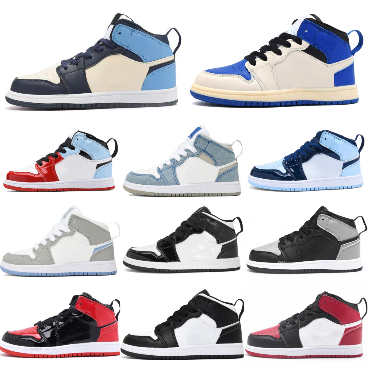 

1 Jumpman Baby Kids Basketball Shoes Girls Boys BLACK WHITE DARK JORDEN MOCHA Obsidian Patent Retro Candy Bred Pine Green Fearless Hyper Royal Trainers Sneakers, 224