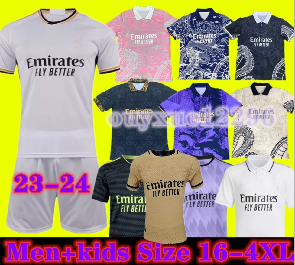 

Xxxl 4xl Benzema 23/24 Soccer Jerseys Vini Jr Vaerde Tchouameni 2023 2024 Fans Player Real Men Camavinga Modric Champions Camiseta Kids, 22-23 home