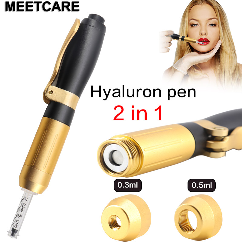 

2 in1 Meso Gun Hyaluron Pen Accessory 0.3ml&0.5ml Ampoule Head Black Gold Mesotherapy Pen Nebulizer Lip Lifting Anti Wrinkle