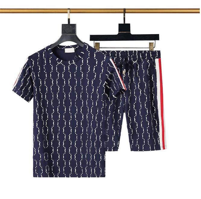 

2023 Mens Fashion Summer Suits Casual Tracksuits Classic Letter Pattern Print Men's Short Sleeve & Shorts Men Tops Boys Tees 4 Colors Clothing