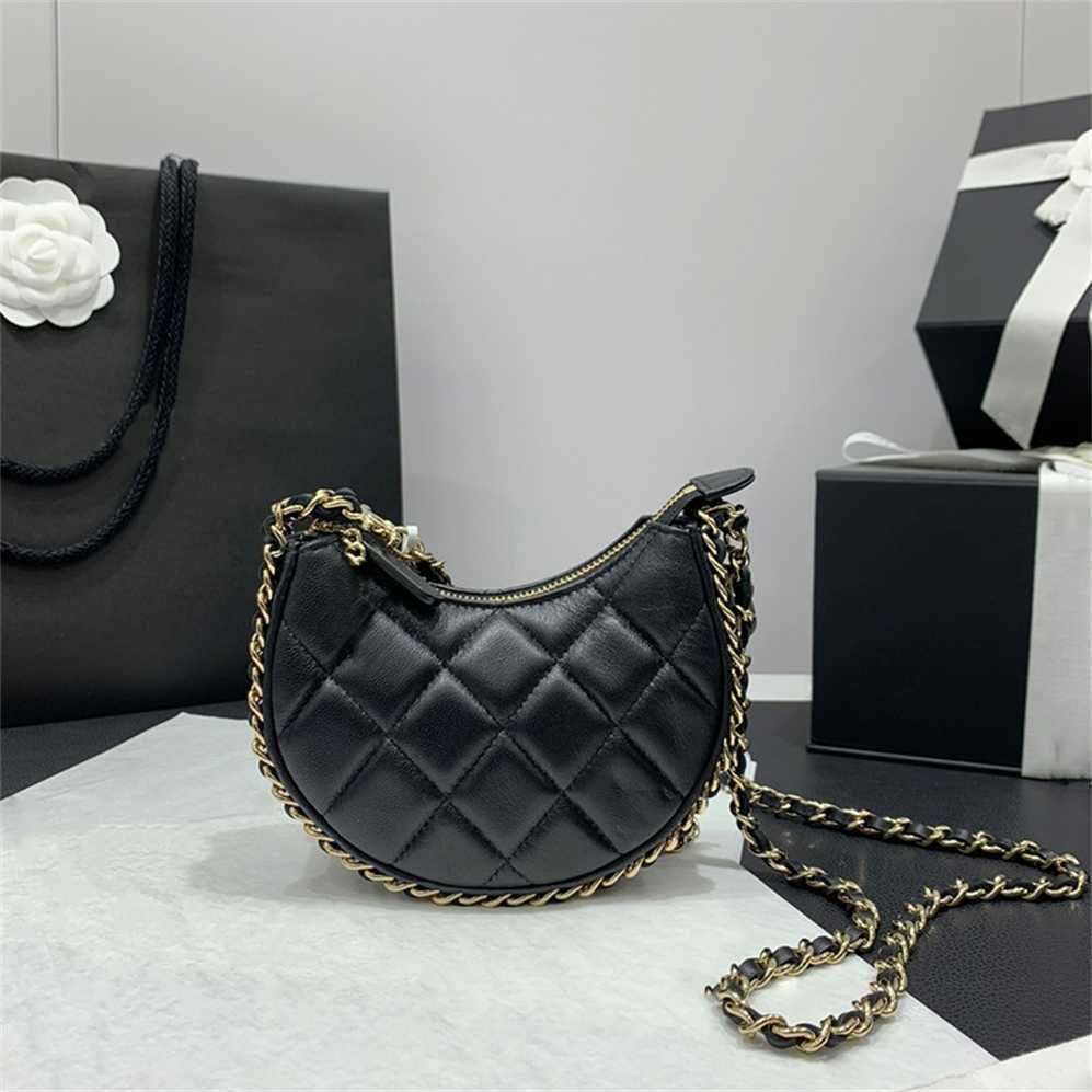 

Luxury Handbags sale New Chain Hobo Lingge Crescent Mini Small Waste Bag Cross Shoulder, White6