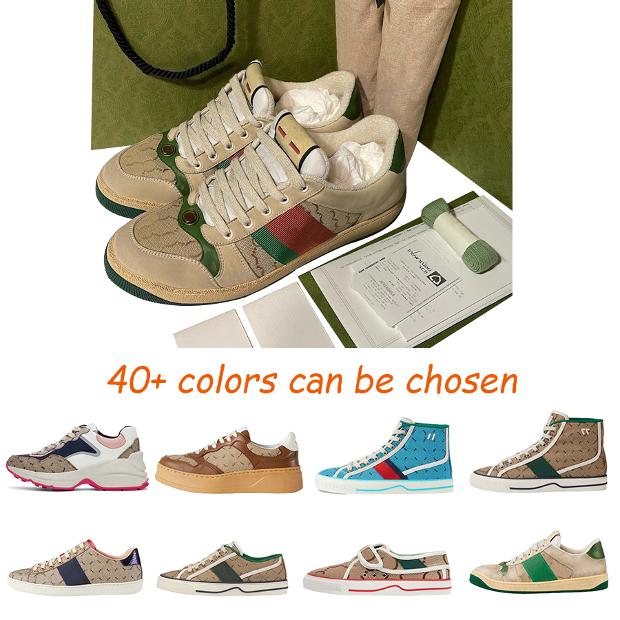 

designer slipper rhyton Tennis 1977 jumbo woman sneaker sandal luxury man embossed canvas slide Casual Shoe Web Stripe Rubber Sole Stretch Cotton Low Top With Box, #22