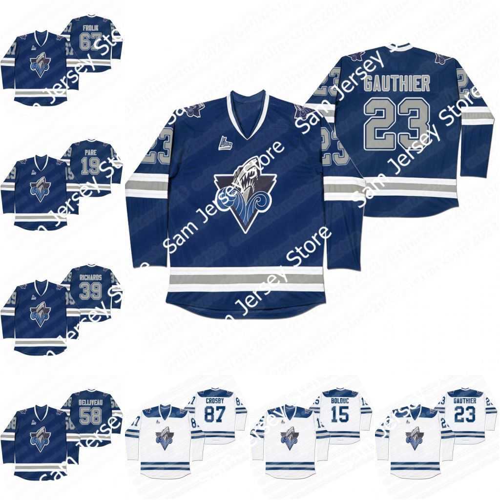 

Men Rimouski Oceanic Navy Hockey Jersey Sidney Crosby Frederik Gauthier Alexis Lafreniere Isaac Belliveau Dmitry Zavgorodniy Pare Frolik Boudreau Jerseys, Custom