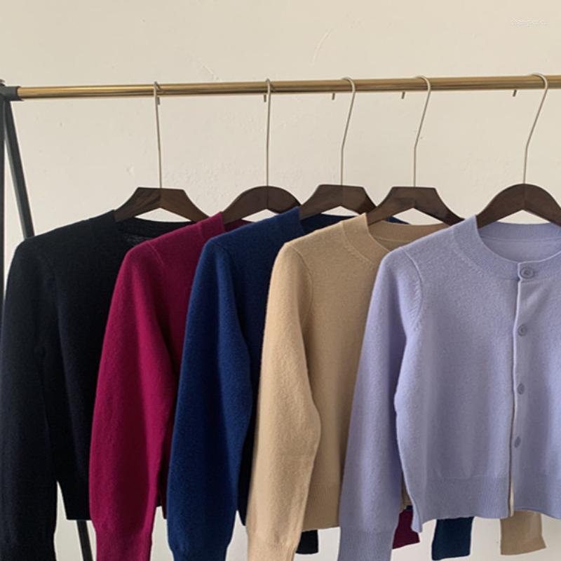 

Women's Knits Women Sweater 2023 Spring And Summer Loose Simple Wool Knitted Round Neck All-match Cardigan, Pink