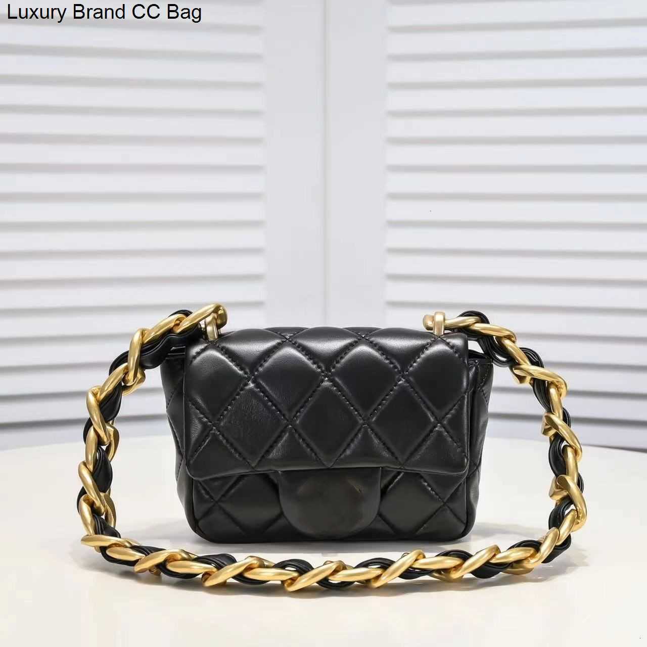 

Designer fashionbags luxury CC hand bag Shoulder crossbody classic Bags quilted sheepskin Large gold chain armpit bag handbags womans shoulder sling bags, Black