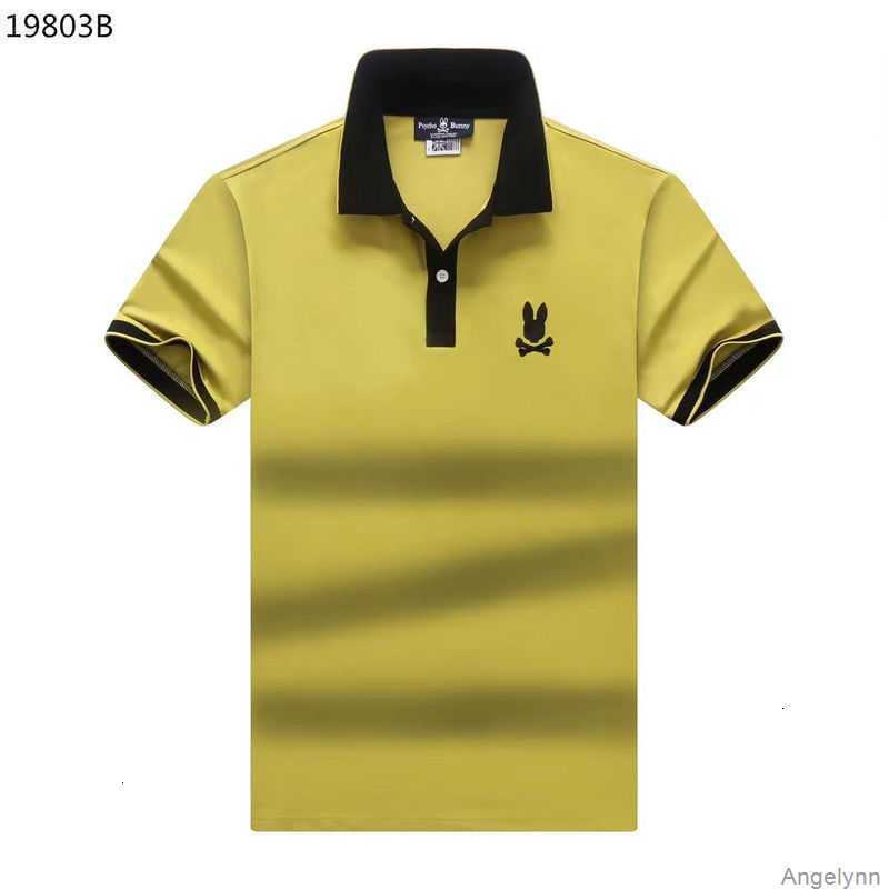 

2023 Summer New Psycho Bunny Polo Shirt t Skull Rabbit Embroidered Collar Versatile Fashion Brand Men's Short Sleeves 641c, White