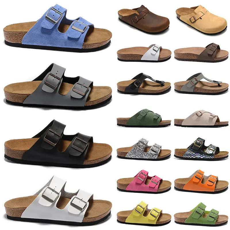 

Designer Boston Summer Cork Flat Slippers Fashion Leather Slide Favourite Beach Sandals Casual Shoes Clogs for Women Men Arizona Mayari beach holiday men slippers