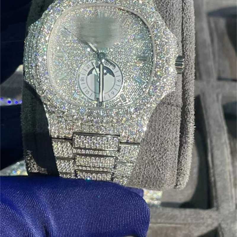 

Patcs Philipps Watch Luxury Mens Watches Moissanite Mosang Stone Diamond Watch Movement Watches for Men Top Montre De Luxe Wristwatch Mechanical Automatic 904l 101