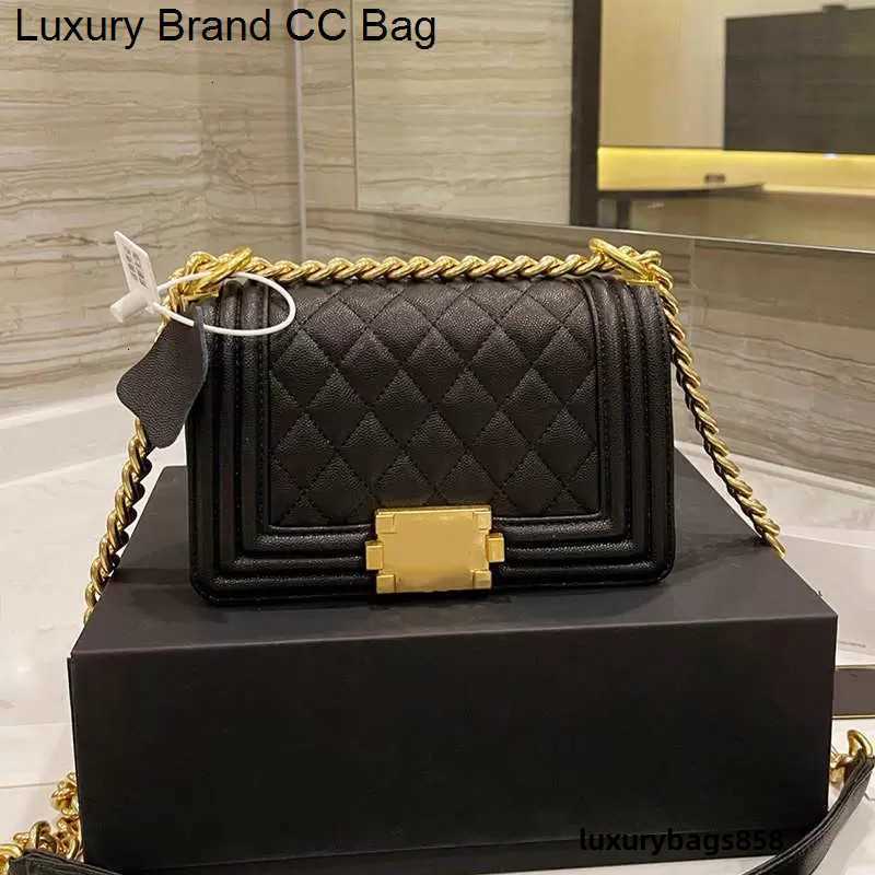 

Mini CC Shoulder Bags 7A Wholesale Fashion Designer Women Classic Bags Quilted Chain Flap Diamond Calfskin Caviar Genuine Leather Shoulder Bags Crossbody Bag Ha, 20cm black gold