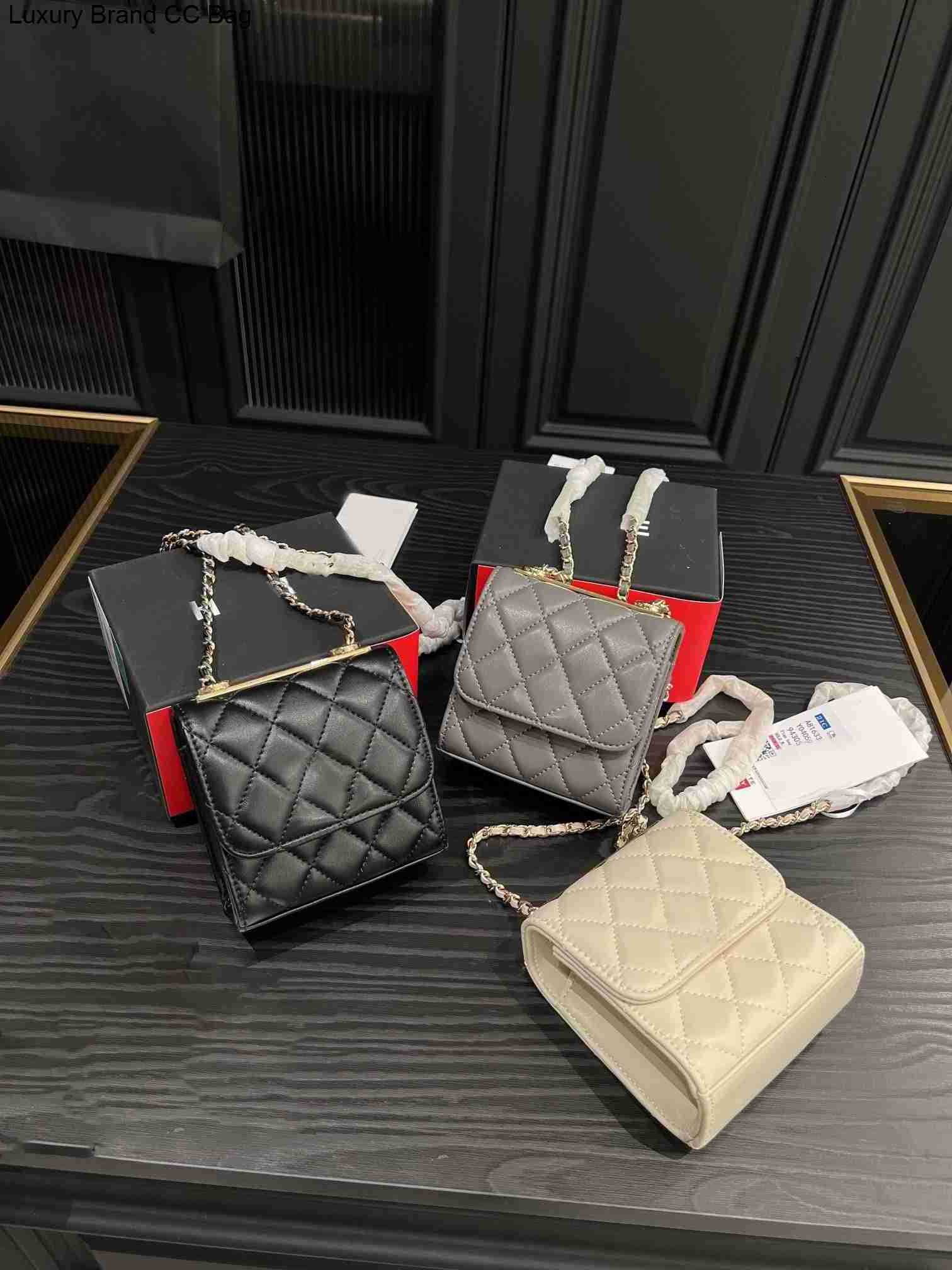 

Designer CC Popular Mini CC Bags 7A Quality Cross Body Trendy Handbags Cute Women Luxury Shoulder Bags Small Designers Tote Bags Leather Lipstick Bag Black Purs, Grey