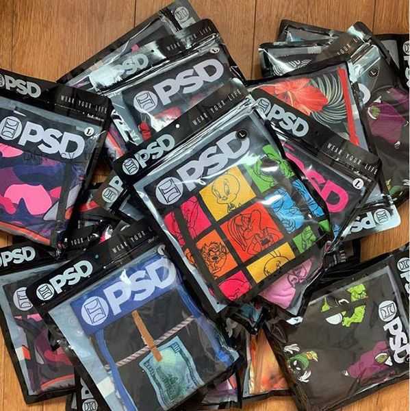 

PSD with Retail Bag-random Styles Psd Underpant Men Unisex Boxers Breif Pattern Sports Hip Hop Rock Excise Underwear Skateboard Street Fashion 11, Mixed color