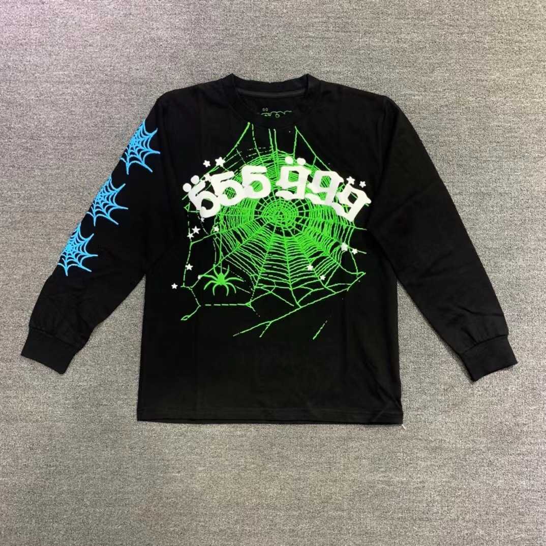 

Designer T-Shirts Long Sleeve Men Women Graphic Spider Web Pattern 555555 T Shirt Foam Print Tops Tee
