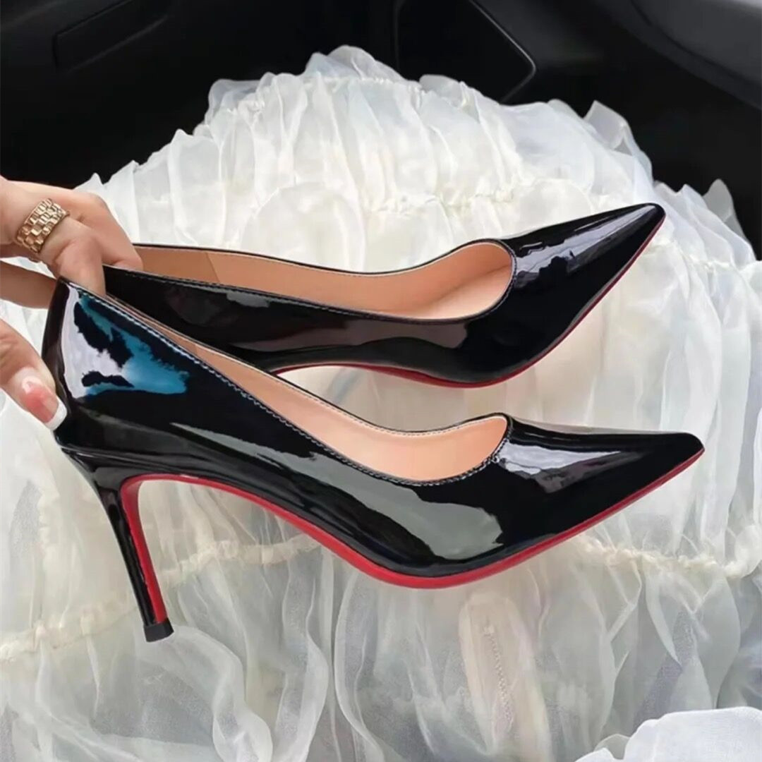 

Designer Shoes High Heels Summer Brand Heels Sandals Real Leather Nude Black Shiny Patent Leathers 8cm 10cm 12cm Classics Woman Wedding Shoes with Dust Bag 35, White shiny