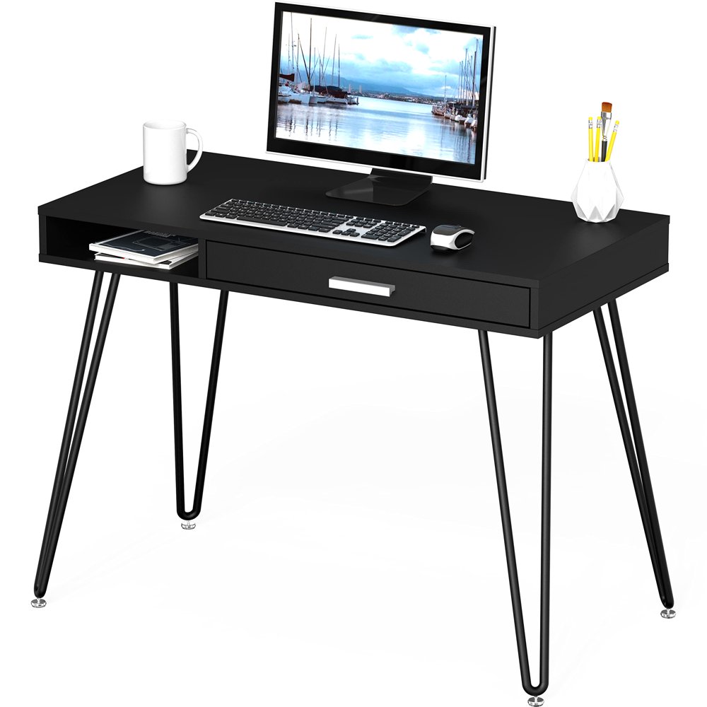 

Claire 40-inch Desk with Drawer, Black