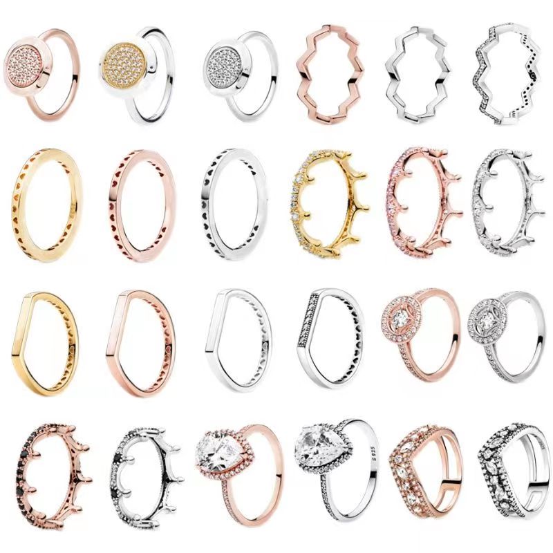

Designer Crown Ring 925 Silver PAN Monogram Water Wave Ring Valentine's Day Gift High quality, non-tarnish