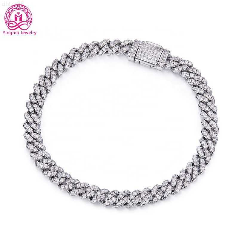 

Hip Hop Iced Out Ymba-6mm White Vvs Diamond 925 Sterling Silver Moissanite Cuban Link Chain
