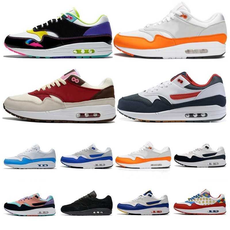 

1s Running Shoes airMen Women Designer 1S 87 Black White Blue Red Running Sports Shoes, #46
