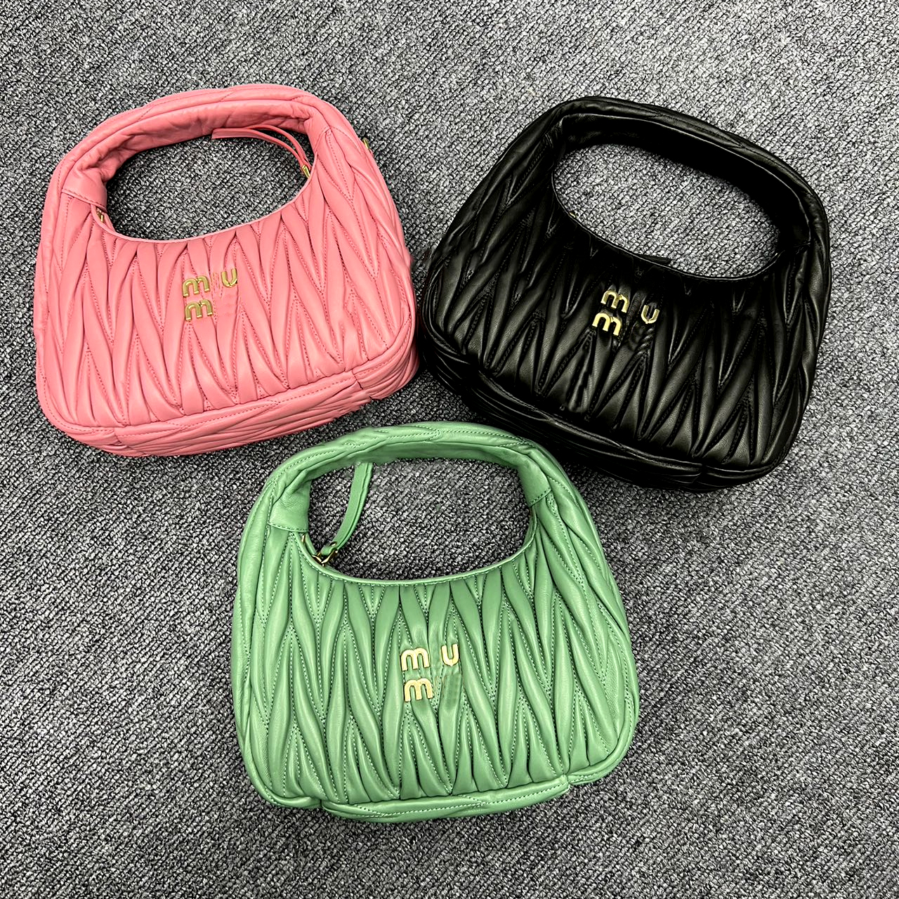 

Women's Luxury Cleo Miui tote bag underarm designer Genuine Leather shoulder Underarm bag clutch Miu Wander Matelasse mens purse lady satchel Crossbody bags handbag, White