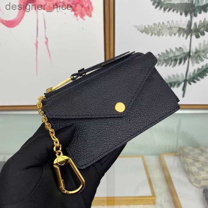 

Fashion Keychains CARD HOLDER RECTO VERSO Womens Mini Zippy Wallet Coin Purse Bag Belt Charm Key Pouch Pochette Accessoires 69431 LPO05