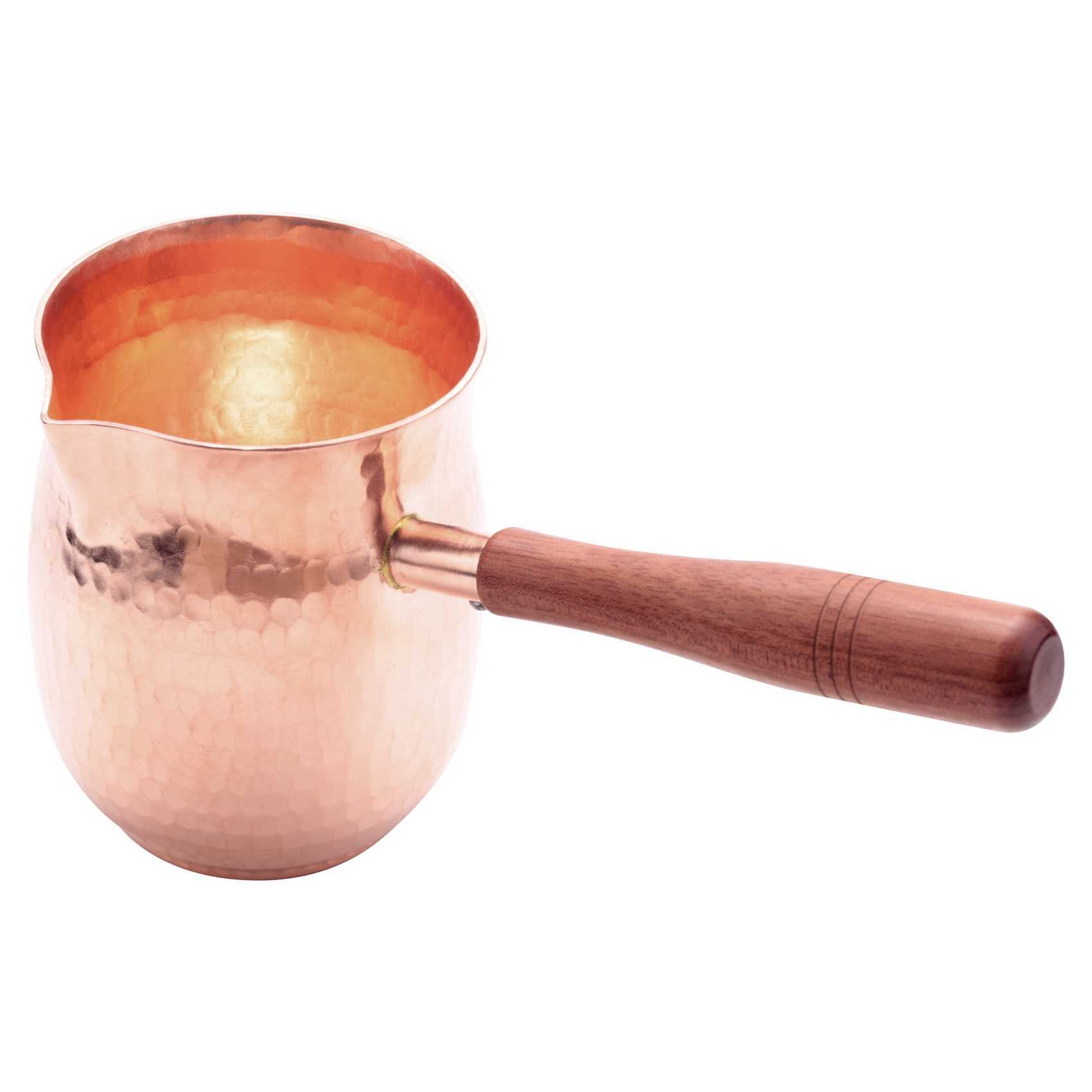 Coffee Pots 450ML Pure Copper Handmade Coffee Tea Set Turkish Greek Arabic Coffee Pot with Wooden Handle Coffee Machine for Barista P230508-image-863873260