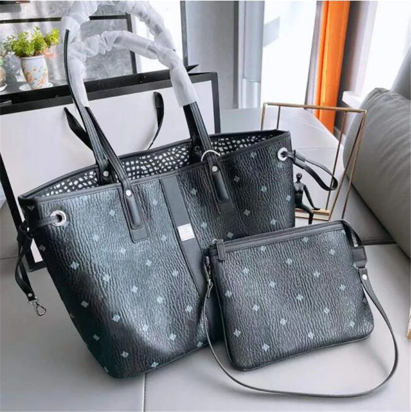 

7A quality Leather MC double sided shopping bag Women's mens Wallet clutch Shoulder Bag tote Luxury Designer Crossbody Bags handbags with coin purse Handbag totes, Black