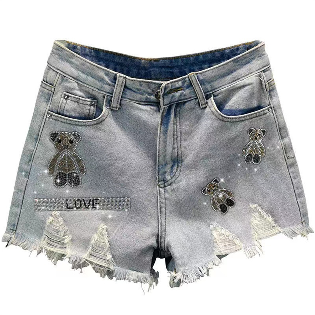 

Fashion Womens Shorts Women Jean Beach Trouse Short Straight Women Summer Slim Denim Short Belt Wide Pants Jean Shorts Fitness Wear, Black