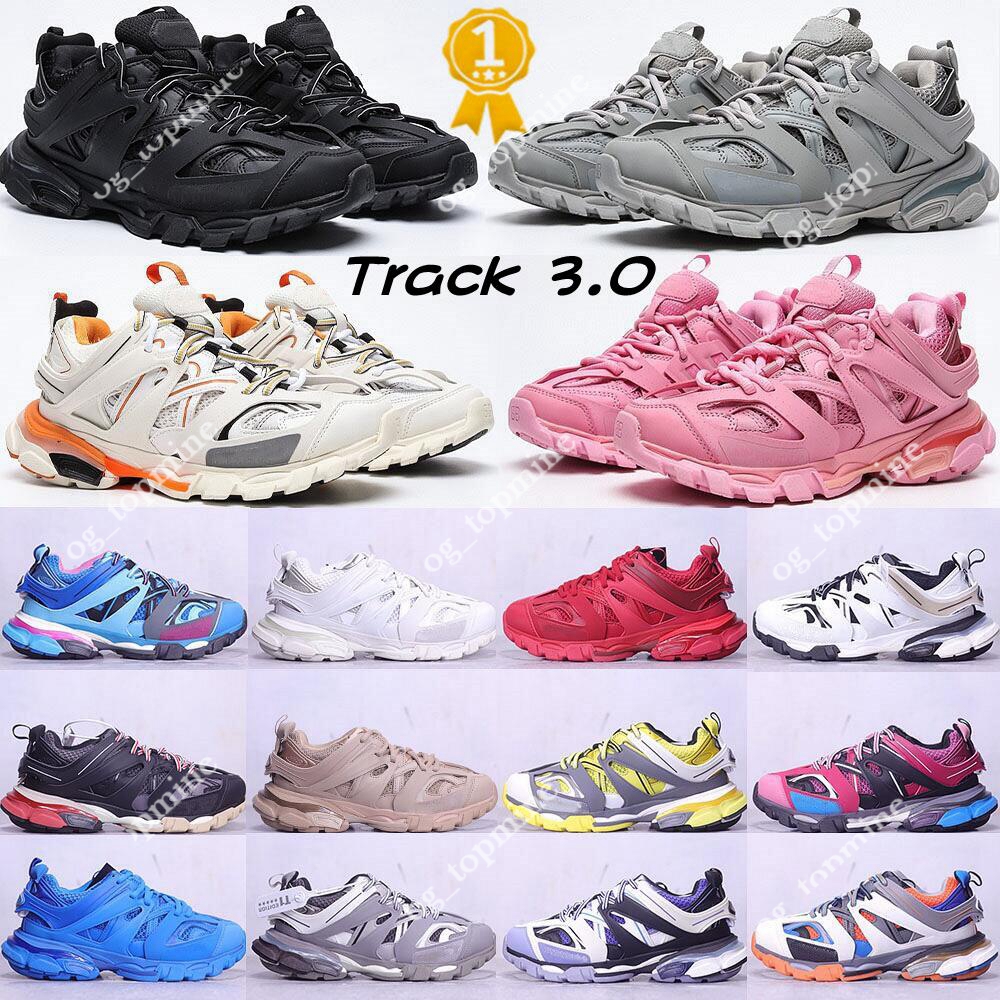 

Designer Track 3 3.0 Casual Shoes Mens Womens Triple White Black Sneakers Tess.s. Gomma Leather Trainer Nylon Printed Platform shoe Sports Trainers 35-45, 37
