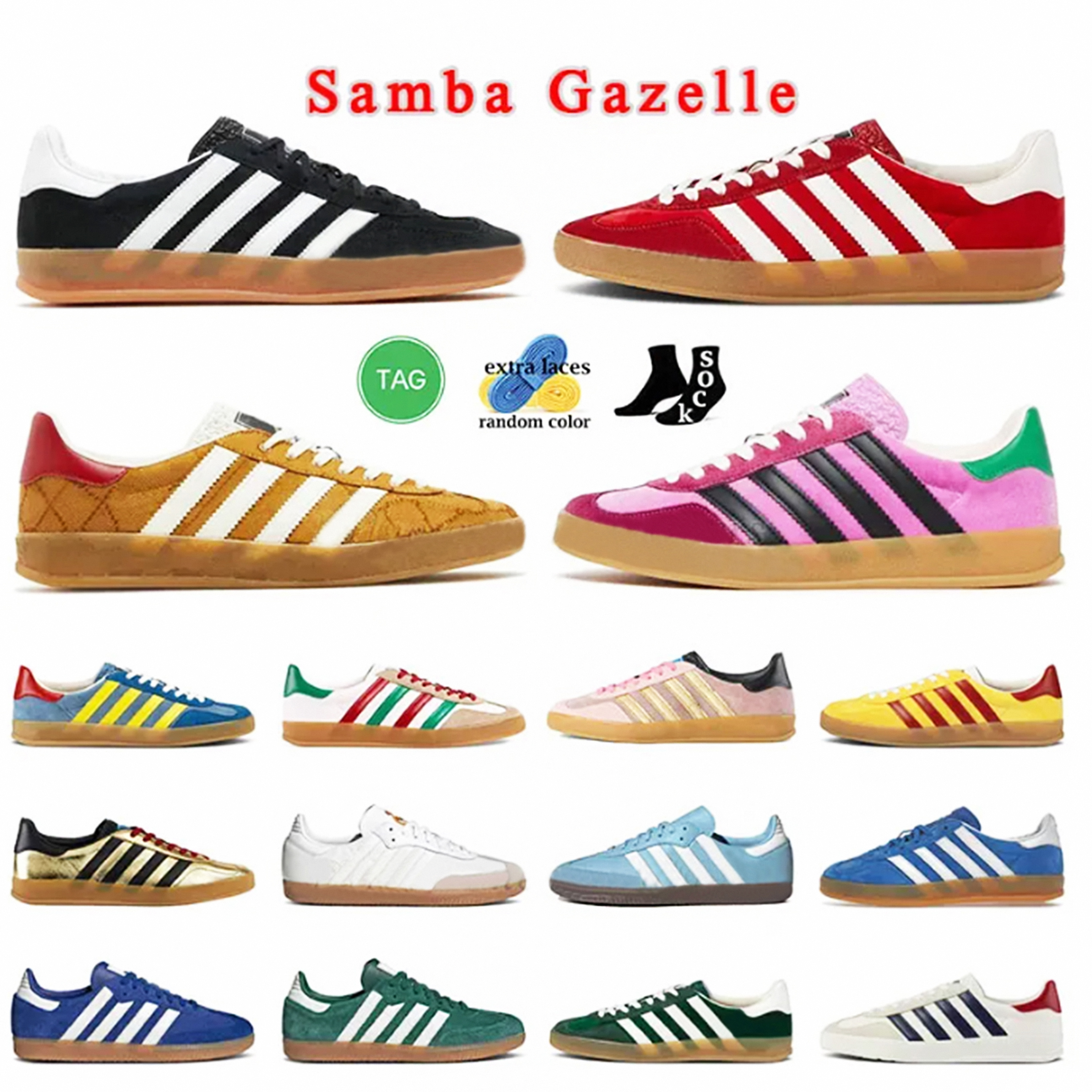 

2023 Retro Samba Vegan Gazelle Casual Shoes Men Women Fashion Mexico Vegan Black White Gum Mens Blue Beige Pink Velvet Og Bonner Designer Trainers Platform Sneakers, A361