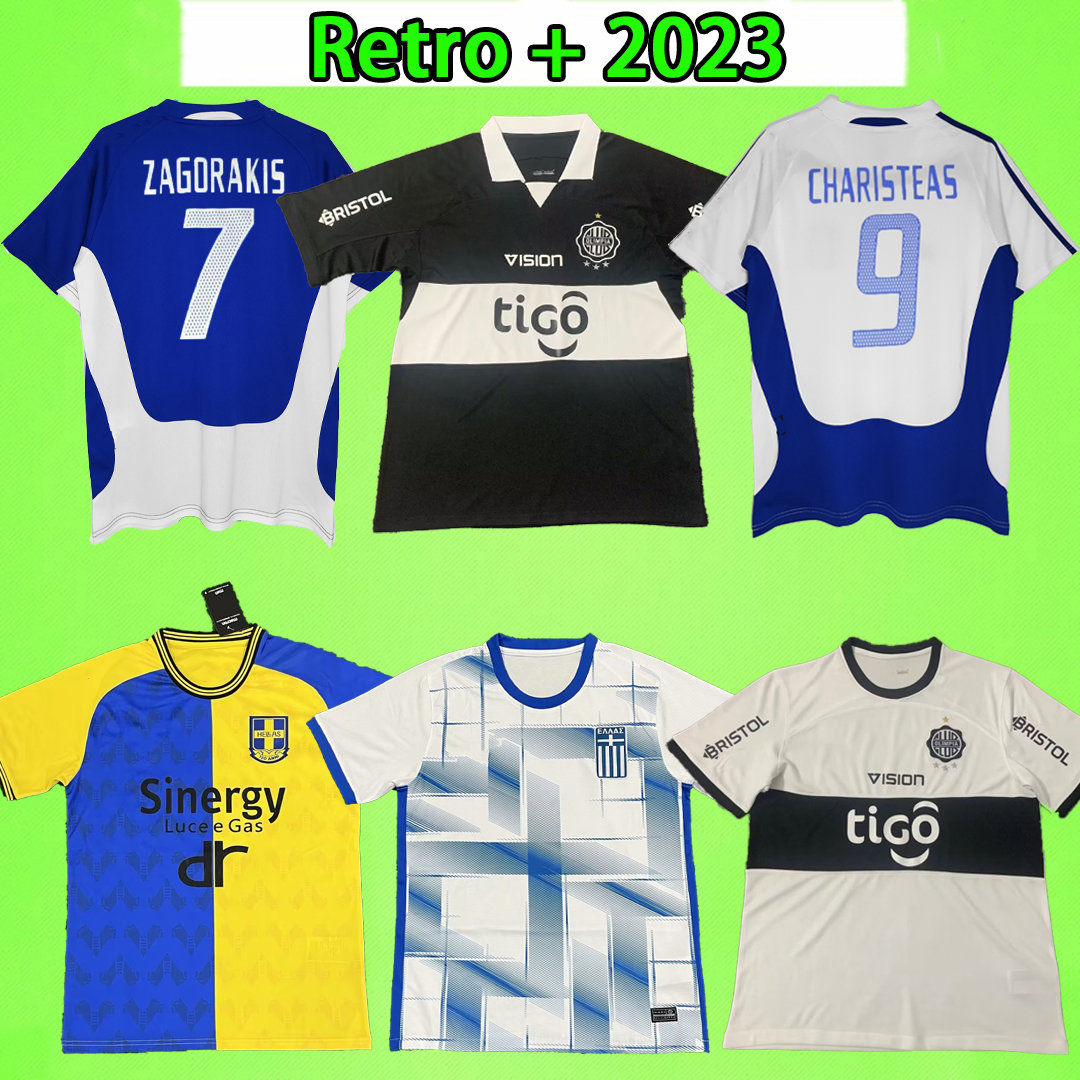 

2023 2024 GREECE Soccer Jerseys Club Olimpia 2004 Retro Charisteas Tsiartas Nikolaidis Hellas Verona 120th Souvenir Vintage uniform 23 24 Mens Football Shirts T 120, Olimpia 23/24