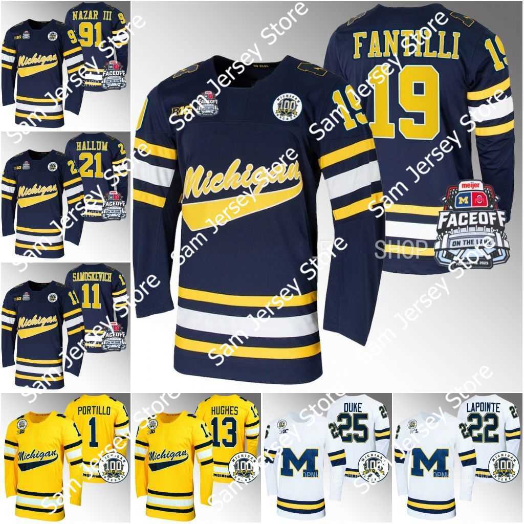 

Michigan Wolverines Navy Faceoff Hockey Jersey 2023 Mark Estapa Frank Nazar III Gavin Brindley Adam Fantilli Luke Hughes Eric Ciccolini Samoskevich Hallum Jerseys, Women s-xxl