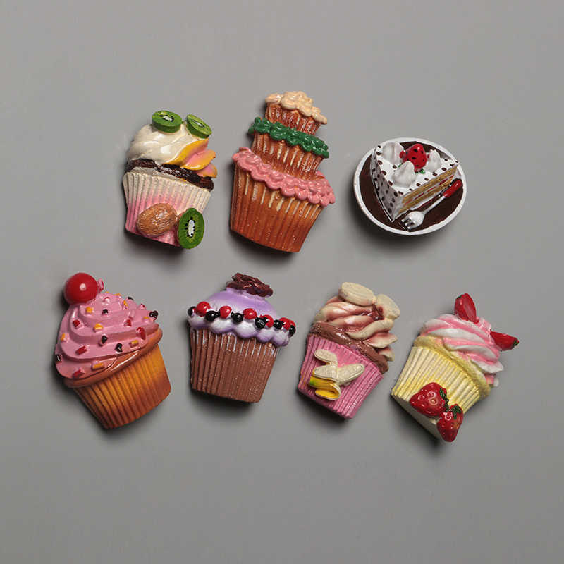 Fridge Magnets Fridge magnets 3d refrigerator decoration strawberry cake refrigerator food simulation messages stickers P230508-image-863852757
