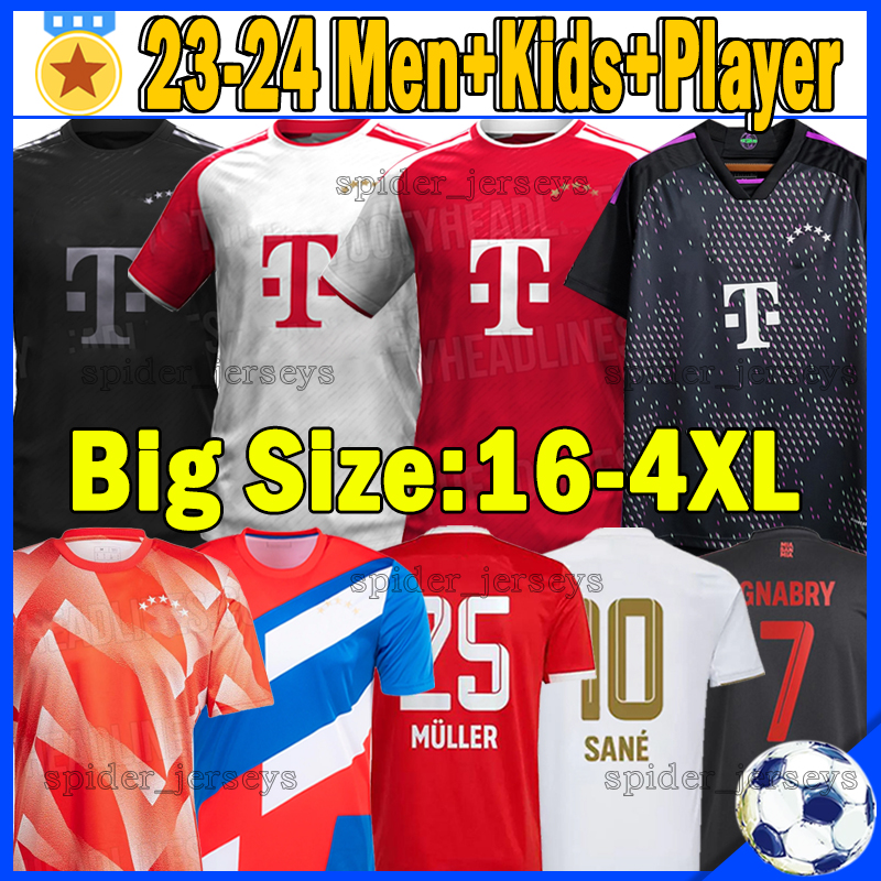 

XXXL 4XL 2023 2024 Soccer jerseys BAYERN SANE LEWANDOWSKI COMAN GNABRY DAVIES KIMMICH DE LIGT 22 23 munich kids Kits Sets Football shirt remake Fans Player versions, 23-24 new player