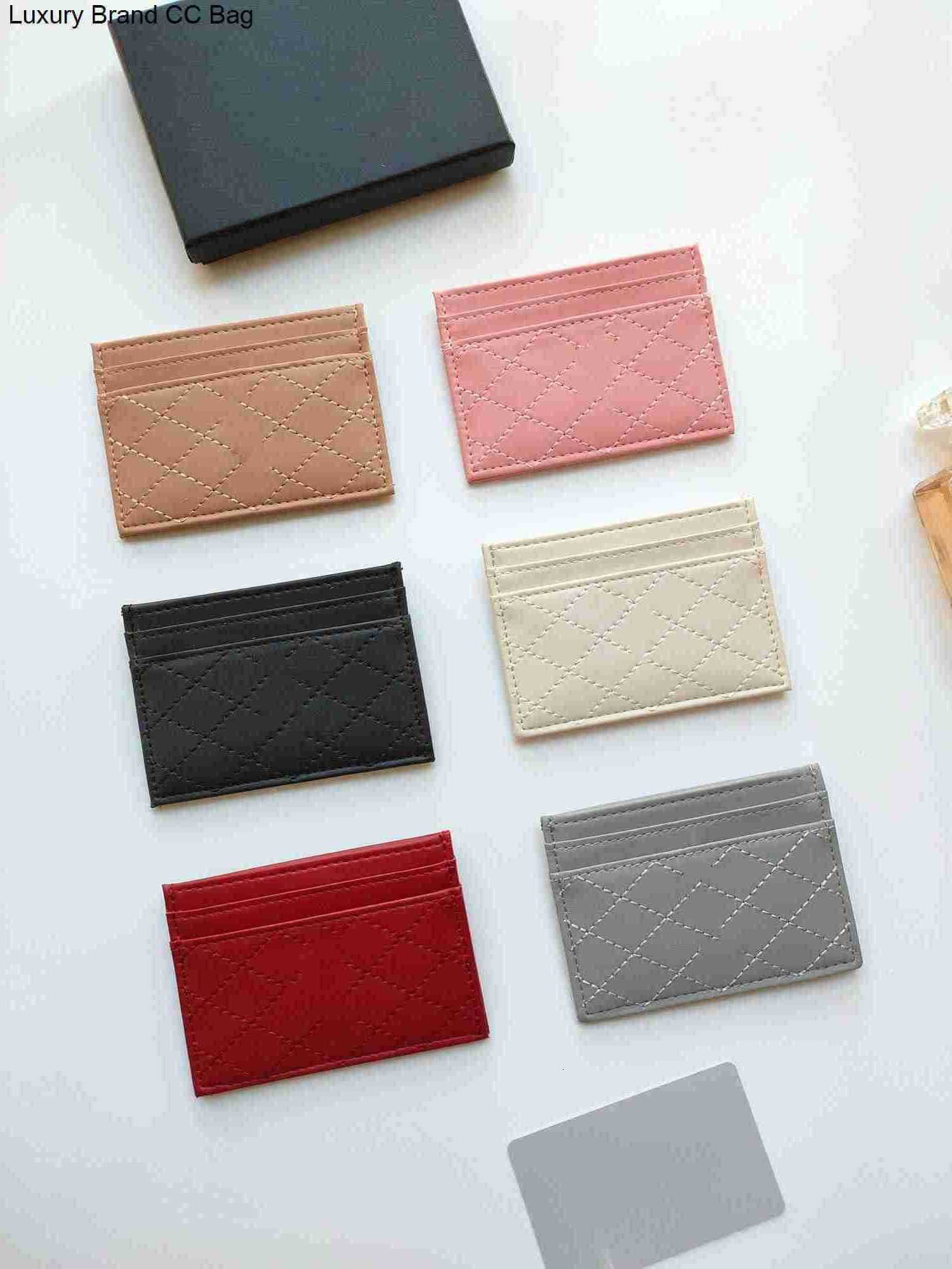 

mesh brand CC holder Card leather Holders card 2022 luxury, Red gold buckle